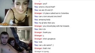 Hot Girl Cums with Couple on Omegle
