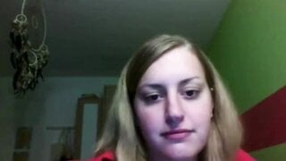 German Blonde Cumming on Skype