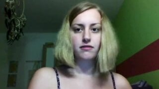 German Blonde Cumming on Skype