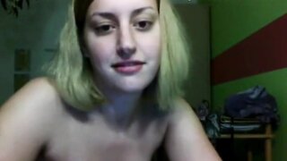 German Blonde Cumming on Skype