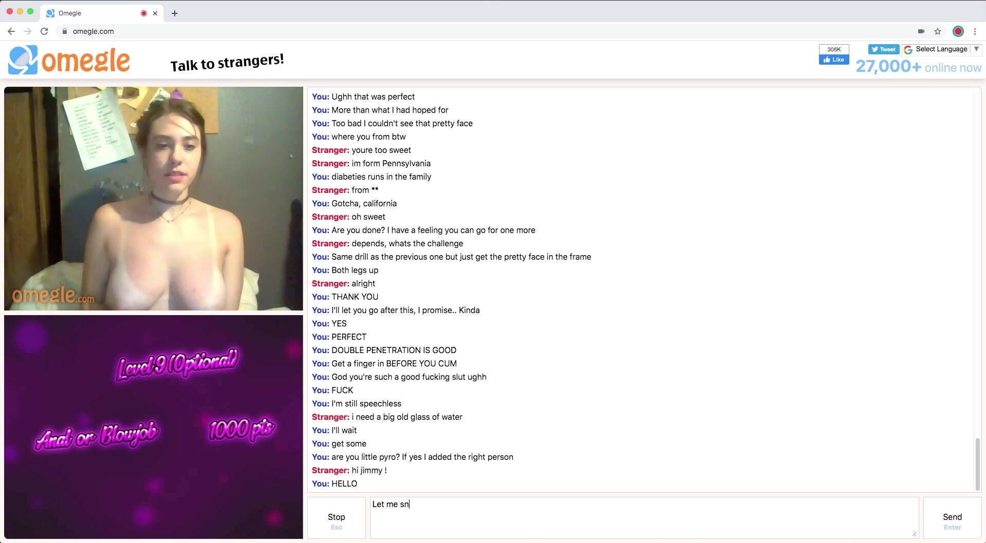 Friends flashing on omegle