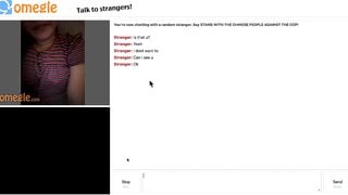 Omegle Slut does as told