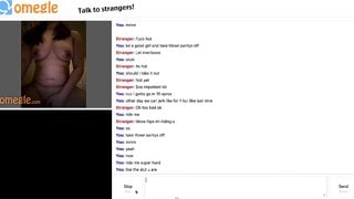 Omegle Slut does as told