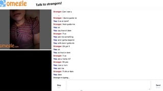 Omegle Slut does as told