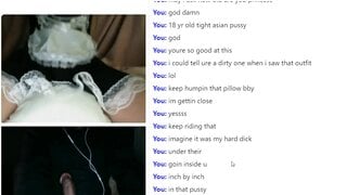 Asian plays with me and makes me cum huge load with sound
