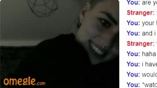 Omegle Pierced Tattooed Punk Plays with a Rainbow Plastic Dick