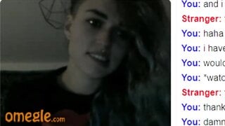Omegle Pierced Tattooed Punk Plays with a Rainbow Plastic Dick