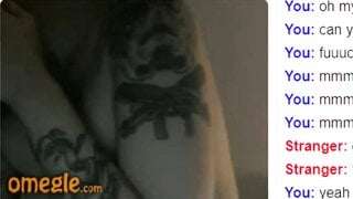 Omegle Pierced Tattooed Punk Plays with a Rainbow Plastic Dick
