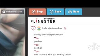 Omegle/DirtyRoulette Dirty Indian Slut Obeys Daddy