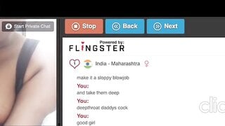 Omegle/DirtyRoulette Dirty Indian Slut Obeys Daddy