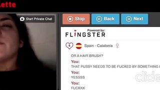 Omegle Spanish Whore Gets Her Cum Face On