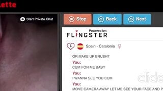 Omegle Spanish Whore Gets Her Cum Face On