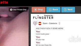 Omegle Spanish Whore Gets Her Cum Face On