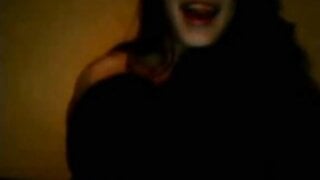 Omegle Brunette Squeezes Her Boobs