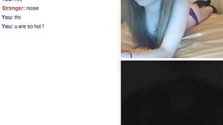 Omegle Girl Wet Over Huge Cock