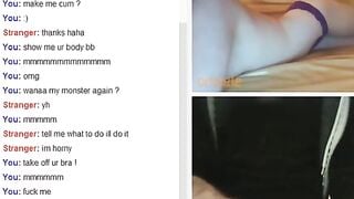 Omegle Girl Wet Over Huge Cock