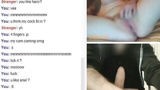 Omegle Girl Wet Over Huge Cock