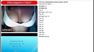 Girl with big tits plays with them on Omegle