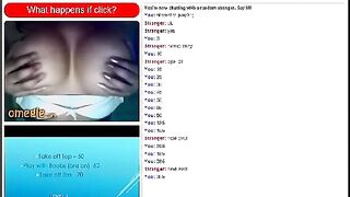 Girl with big tits plays with them on Omegle