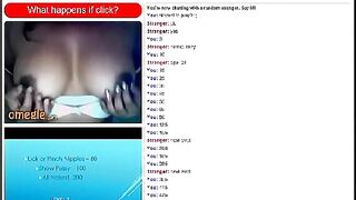Girl with big tits plays with them on Omegle