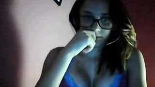 Nerd Amateur Teen Big Bobs Play On Cam New