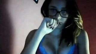 Nerd Amateur Teen Big Bobs Play On Cam New
