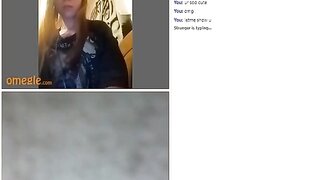 Omegle girl worships big cock