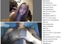 Omegle girl worships big cock