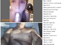 Omegle girl worships big cock