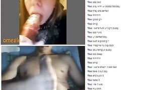 Omegle girl worships big cock