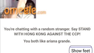 Cute Asian Teen Shows Feet on Omegle