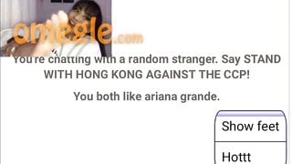 Cute Asian Teen Shows Feet on Omegle