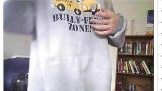 Busty shy girl flash her tittes