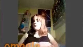 Omegle Teen Plays With Tits