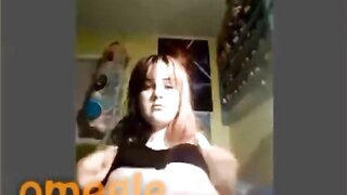 Omegle Teen Plays With Tits