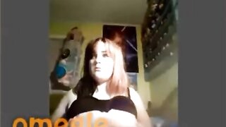 Omegle Teen Plays With Tits