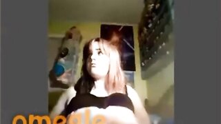 Omegle Teen Plays With Tits