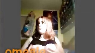 Omegle Teen Plays With Tits