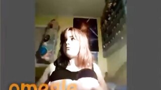 Omegle Teen Plays With Tits