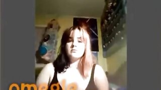 Omegle Teen Plays With Tits