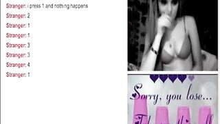 Hot blond Plays And Losses Strip Omegle Game
