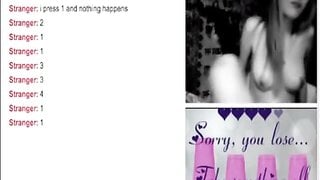 Hot blond Plays And Losses Strip Omegle Game