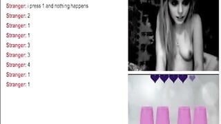 Hot blond Plays And Losses Strip Omegle Game