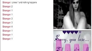 Hot blond Plays And Losses Strip Omegle Game