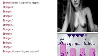 Hot blond Plays And Losses Strip Omegle Game