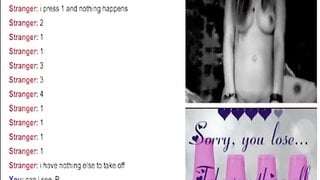 Hot blond Plays And Losses Strip Omegle Game