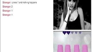 Hot blond Plays And Losses Strip Omegle Game