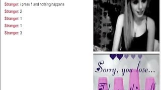 Hot blond Plays And Losses Strip Omegle Game