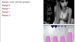 Hot blond Plays And Losses Strip Omegle Game
