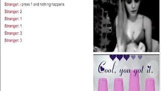 Hot blond Plays And Losses Strip Omegle Game